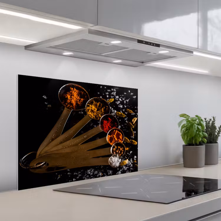 Maatlepel Melange keuken achterwand spatscherm middel -3d_schuin