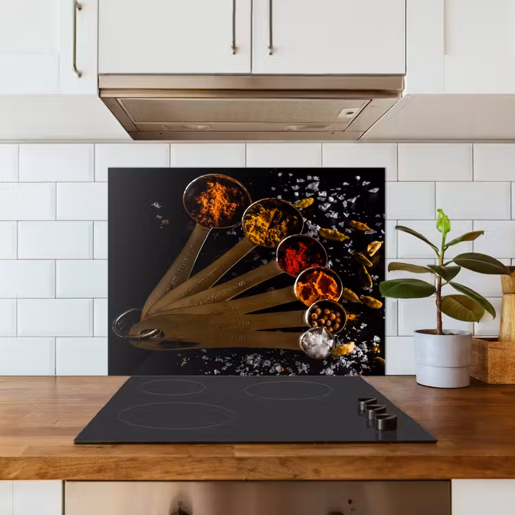Maatlepel Melange keuken achterwand spatscherm middel -sfeer2