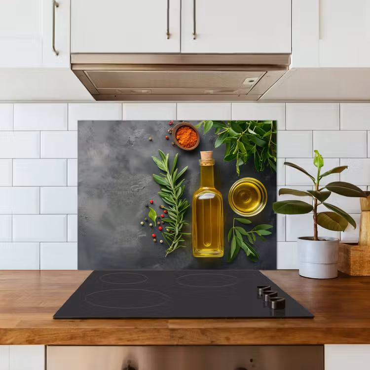 Mediterrane Keukenessenties keuken achterwand spatscherm middel -sfeer2
