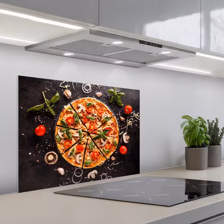 Mediterraans Feestmaal keuken achterwand spatscherm middel -3d_schuin