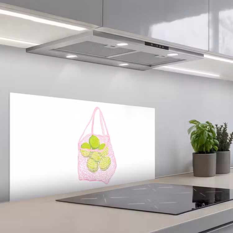 Netzakje - Roze - Illustratie - Limoenen keuken achterwand spatscherm middel -3d_schuin