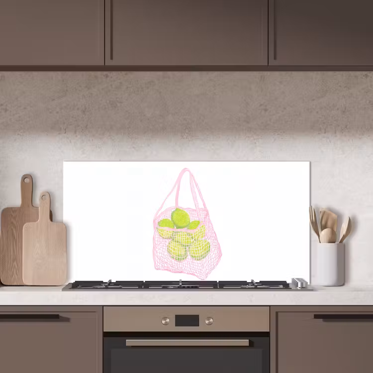 Netzakje - Roze - Illustratie - Limoenen keuken achterwand spatscherm middel -sfeer2