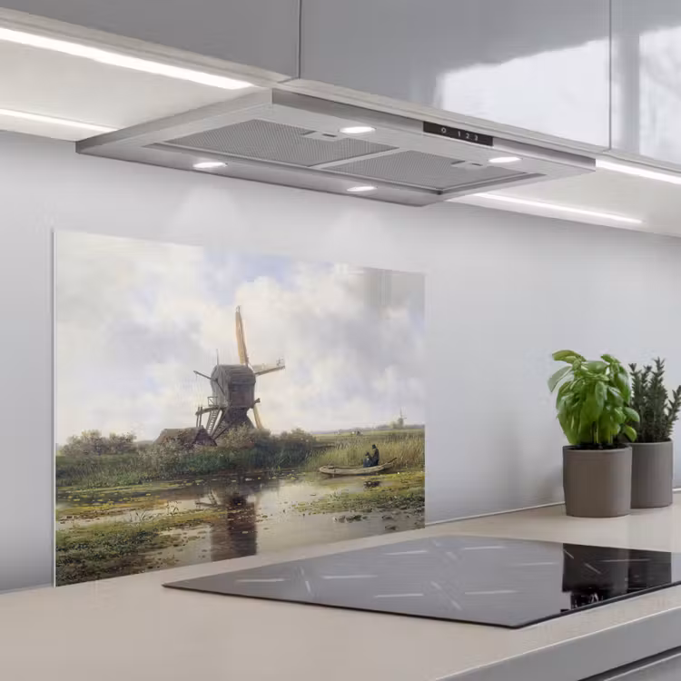 Molen - Willem Roelofs - Oude meesters - Kunst keuken achterwand spatscherm middel -3d_schuin