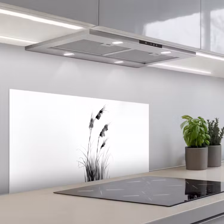 Minimalistisch - Stelen - Wit keuken achterwand spatscherm middel -3d_schuin