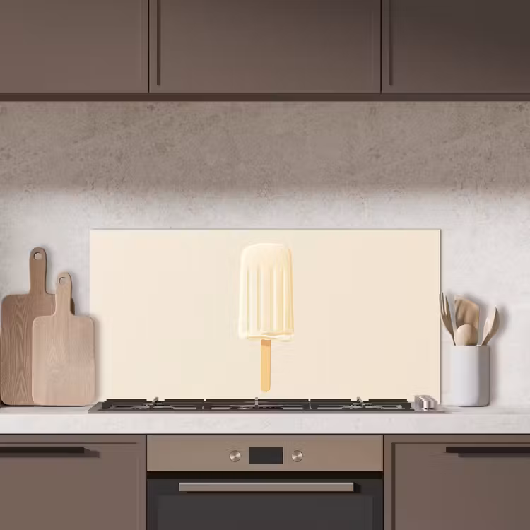 Minimalistisch - Waterijsje - Stokje - Beige keuken achterwand spatscherm middel -sfeer2