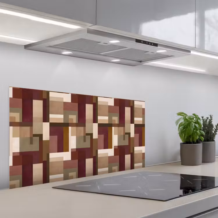 Modern - Geometrie - Kleurrijk keuken achterwand spatscherm middel 899 -3d_schuin