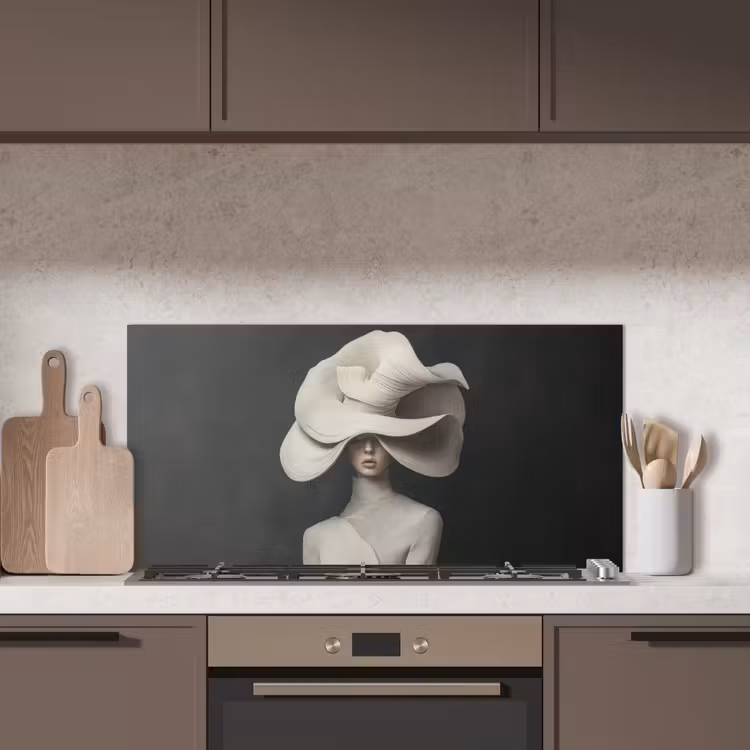 Modern - Vrouw - Hoed keuken achterwand spatscherm middel -sfeer2