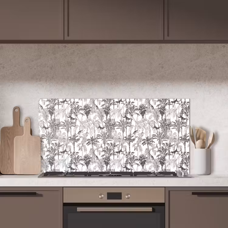 Aap - Oerwoud - Abstract - Grijs keuken achterwand spatscherm middel 899 -sfeer2