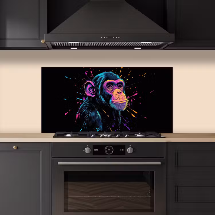 Aap - Verf - Neon - Kleur keuken achterwand spatscherm middel -sfeer1