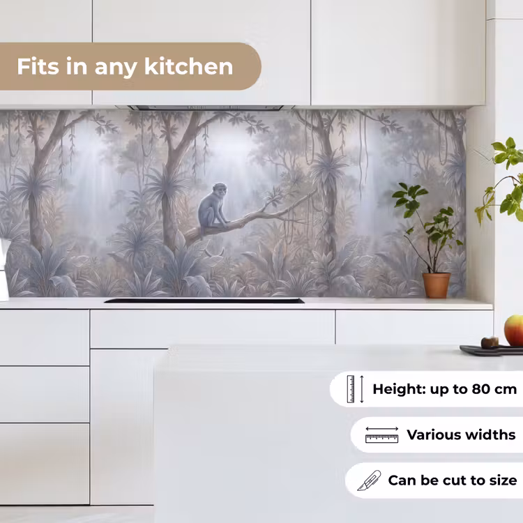 Aap - Boom - Jungle - Natuur - Grijs keuken achterwand 2 middel -sfeer4_UK