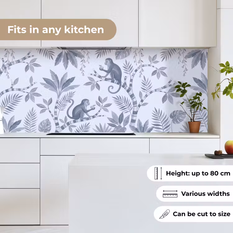 Aap - Boom - Bladeren - Jungle - Illustratie keuken achterwand 2 middel -sfeer4_UK