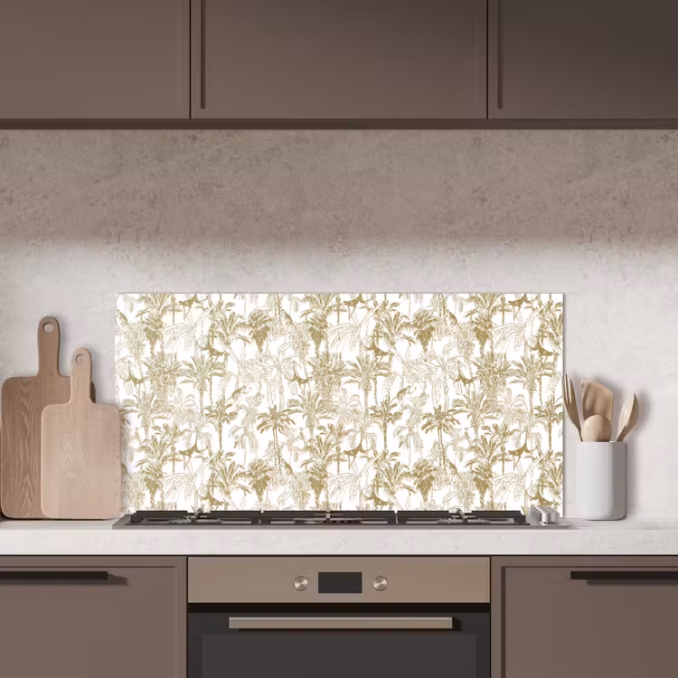 Apen - Jungle - Abstract - Beige keuken achterwand spatscherm middel 899 -sfeer2