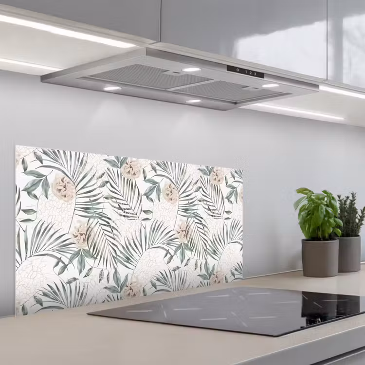 Monstera - Palmblad - Jungle - Tropisch keuken achterwand spatscherm middel -3d_schuin