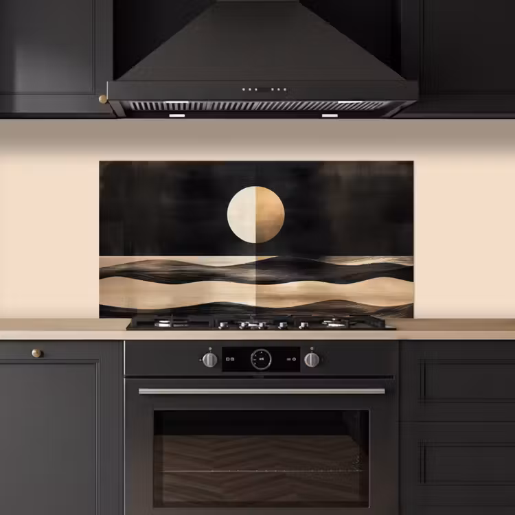 Maan - Cirkel - Goud keuken achterwand spatscherm middel -sfeer1
