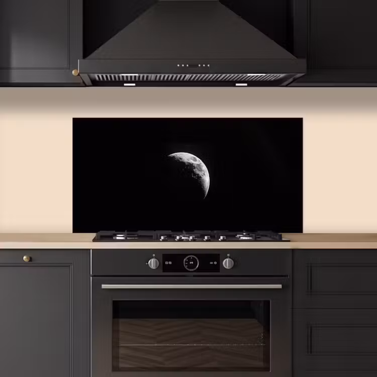 Maan - Hemel - Zwart - Schaduw keuken achterwand spatscherm middel -sfeer1