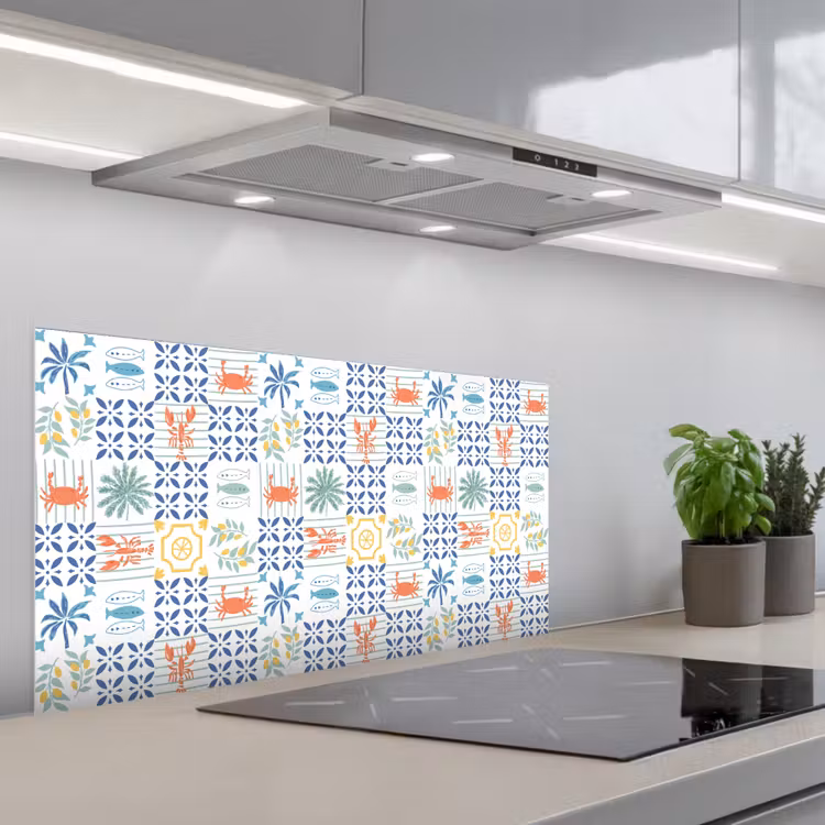 Zee - Sfeer - Mozaïek - Multi keuken achterwand spatscherm middel 899 -3d_schuin