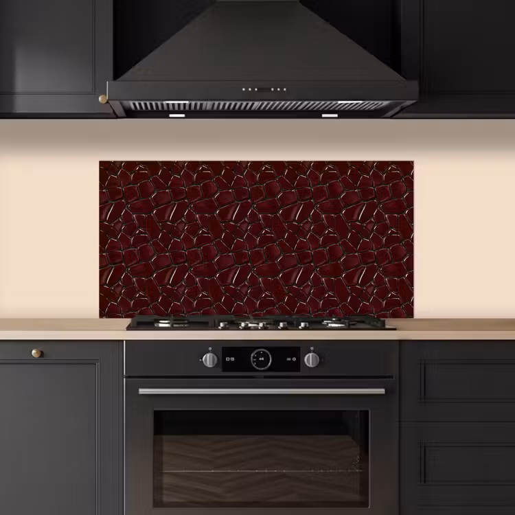 Mozaïek - Tegel - Bordeauxrood keuken achterwand spatscherm middel 899 -sfeer1