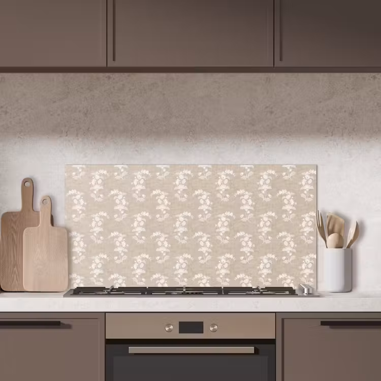 Motief - Beige - Linnen keuken achterwand spatscherm middel 899 -sfeer2