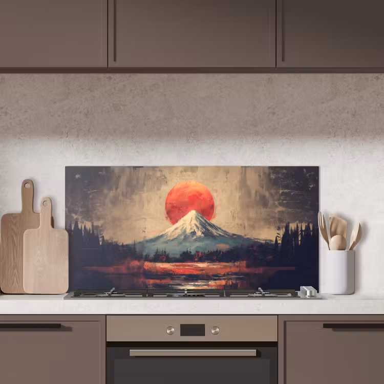 Bergtop - Sneeuw - Zon keuken achterwand spatscherm middel -sfeer2