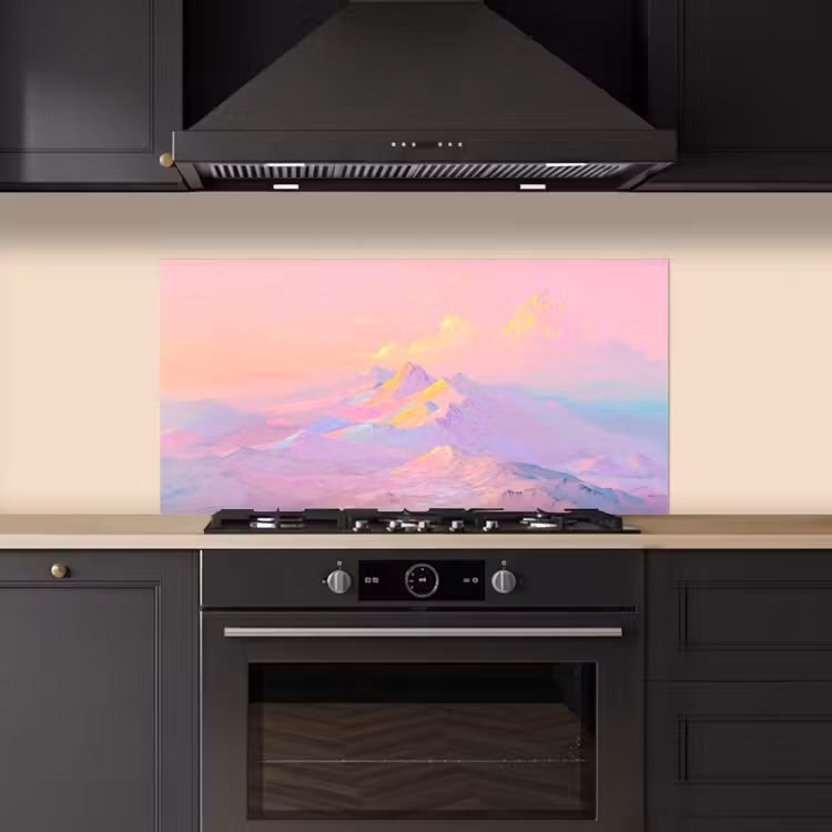 Bergtoppen - Wolken - Dromerig keuken achterwand spatscherm middel -sfeer1