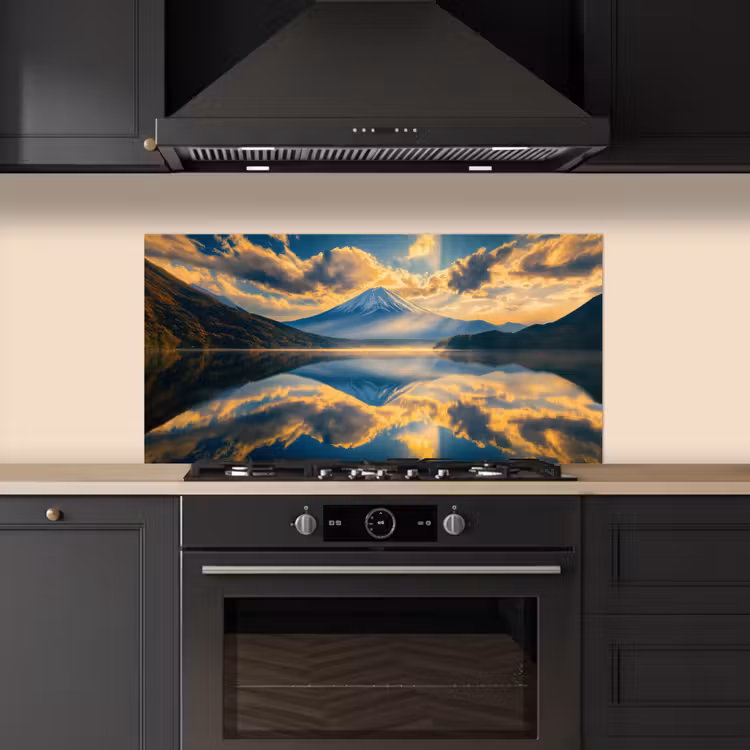 Berg - Rivier - Zonsondergang keuken achterwand spatscherm middel -sfeer1