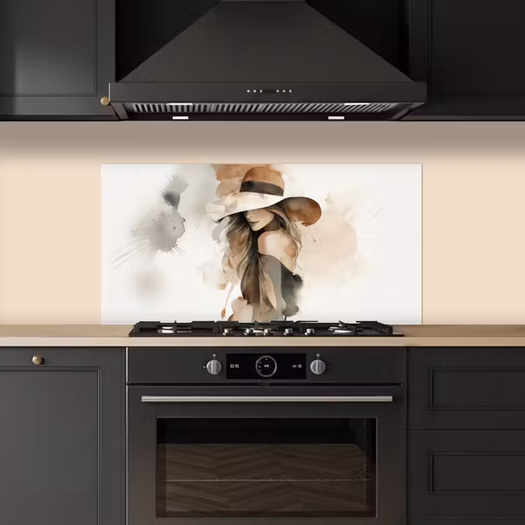 Mysterieus - Vrouw - Sepia keuken achterwand spatscherm middel -sfeer1