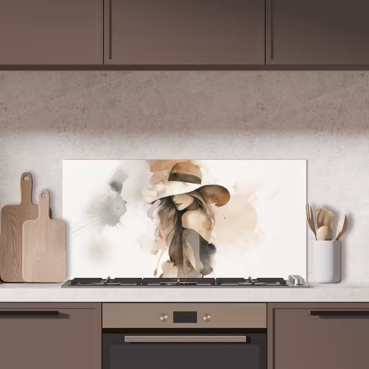 Mysterieus - Vrouw - Sepia keuken achterwand spatscherm middel -sfeer2