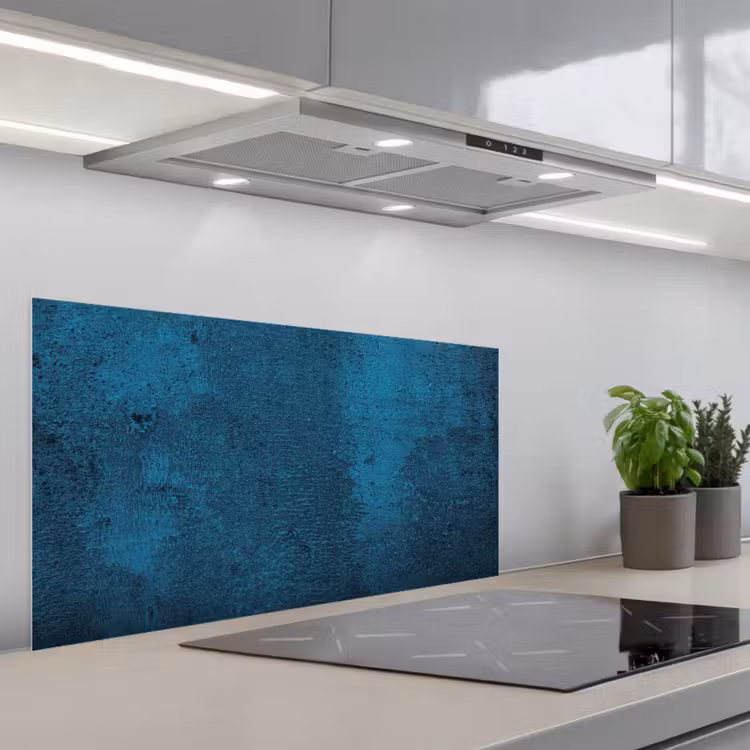 Natuursteen - Beton - Steen - Blauw keuken achterwand spatscherm middel -3d_schuin
