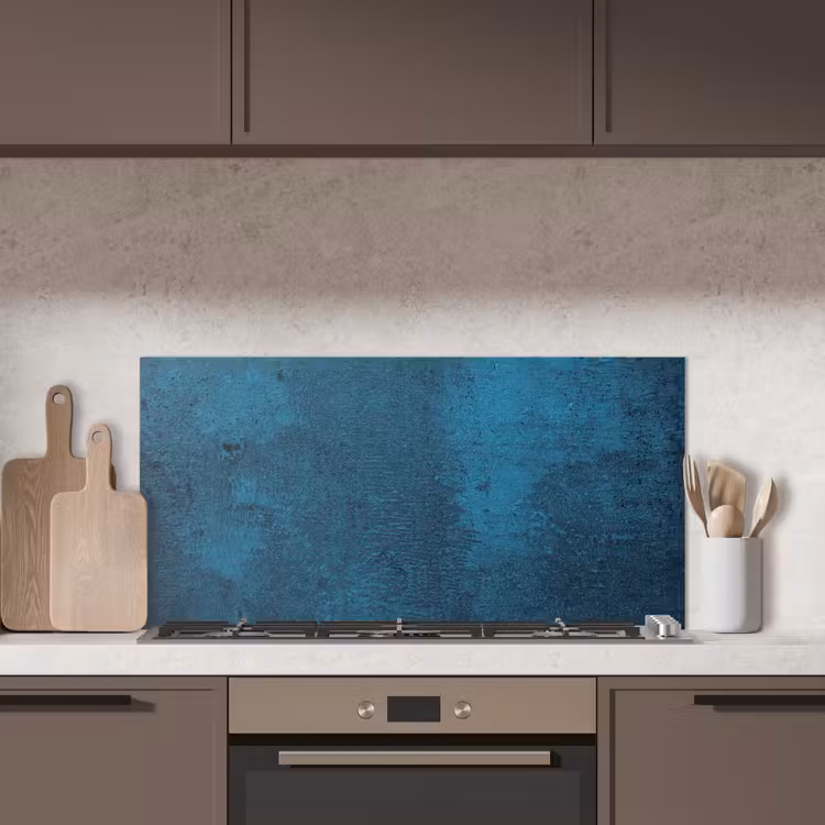 Natuursteen - Beton - Steen - Blauw keuken achterwand spatscherm middel -sfeer2
