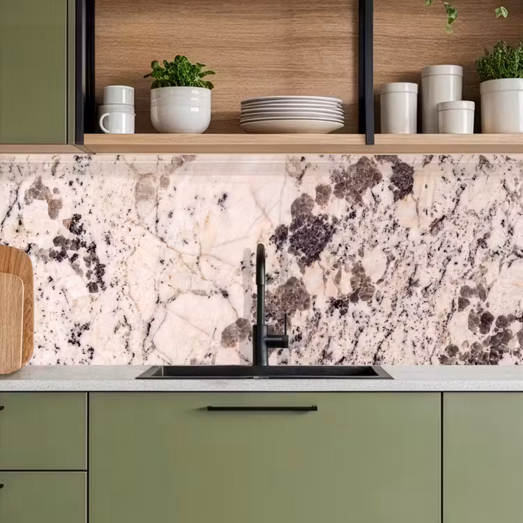 Natuursteen - Patroon - Abstract - Beige - Grijs keuken achterwand 2 middel -sfeer3