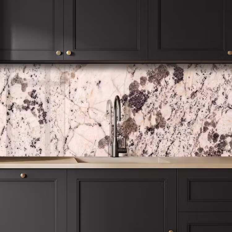 Natuursteen - Patroon - Abstract - Beige - Grijs keuken achterwand 2 middel -sfeer1