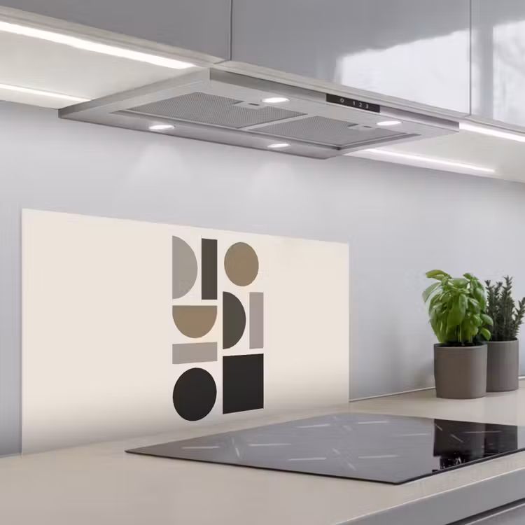 Natuurlijke tinten - Grafisch - Verticale compositie keuken achterwand spatscherm middel -3d_schuin