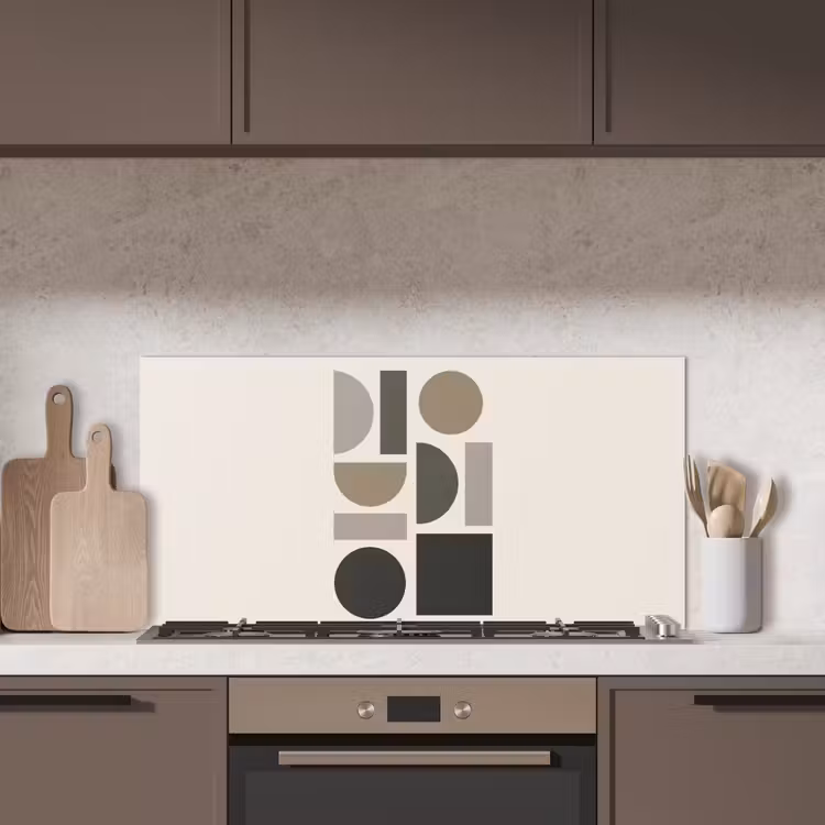 Natuurlijke tinten - Grafisch - Verticale compositie keuken achterwand spatscherm middel -sfeer2