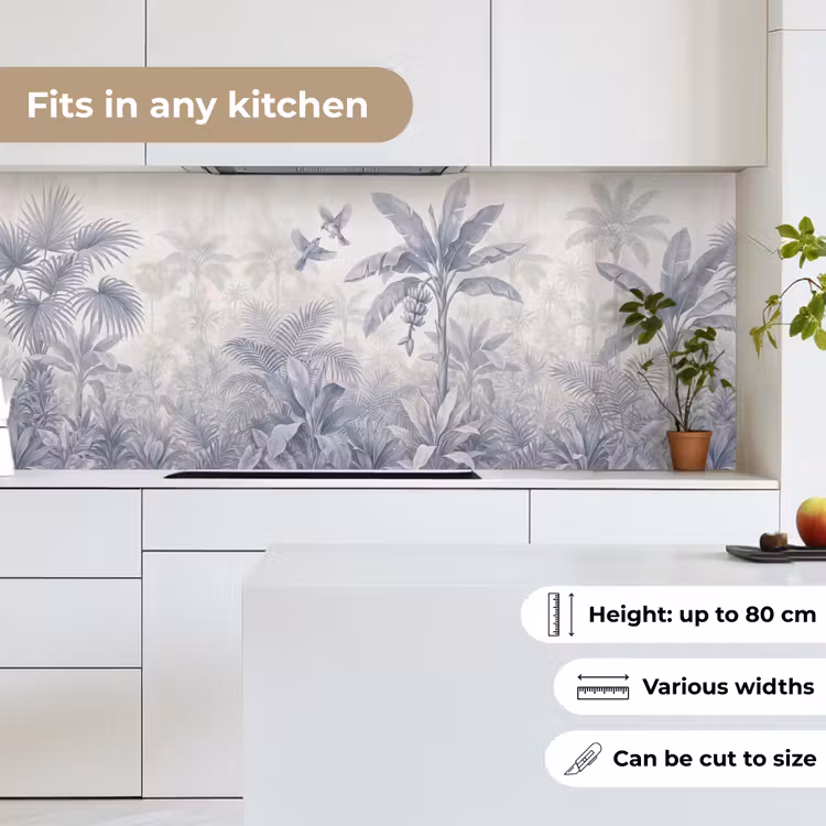 Natuur - Vogel - Jungle - Illustratie - Blauw keuken achterwand 2 middel -sfeer4_UK