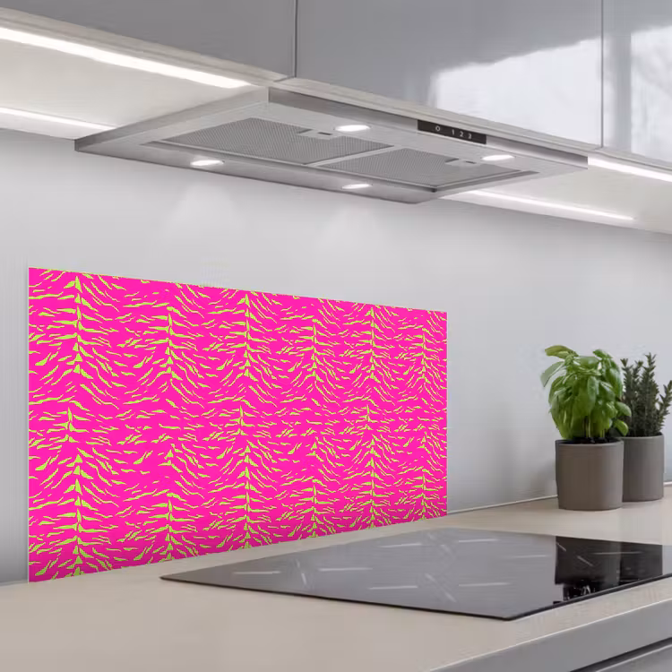 Neon - Groen - Roze - Tijger keuken achterwand spatscherm middel 899 -3d_schuin