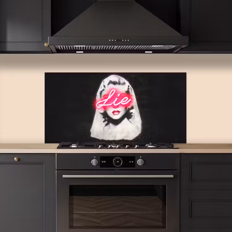Neon - Letters - Vintage - Vrouw keuken achterwand spatscherm middel -sfeer1