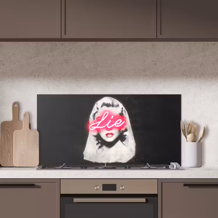 Neon - Letters - Vintage - Vrouw keuken achterwand spatscherm middel -sfeer2