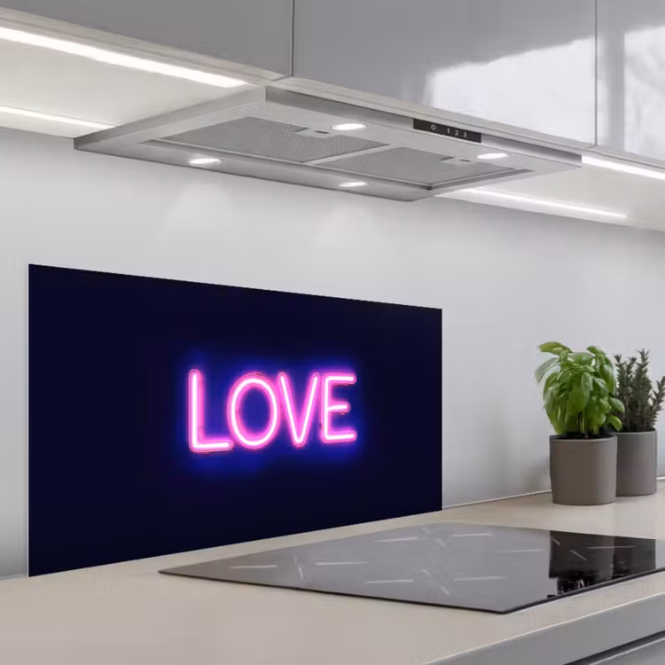Neon - Love - Valentijn keuken achterwand spatscherm middel -3d_schuin