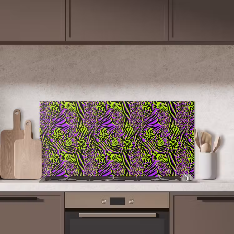 Neon - Paars - Dieren - Patroon keuken achterwand spatscherm middel 899 -sfeer2