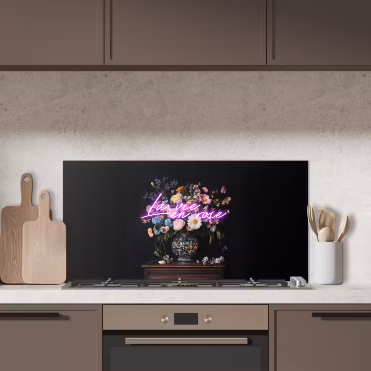Neon - Vaas - Bloemen keuken achterwand spatscherm middel -sfeer2