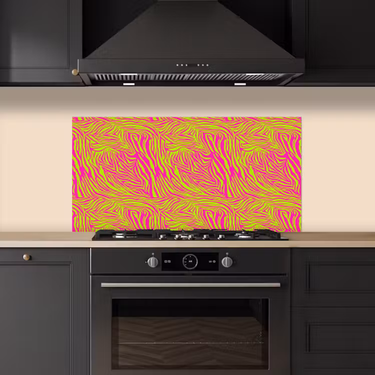 Neon - Zebra - Roze - Groen keuken achterwand spatscherm middel 899 -sfeer1