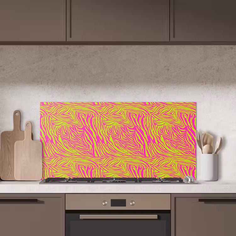 Neon - Zebra - Roze - Groen keuken achterwand spatscherm middel 899 -sfeer2