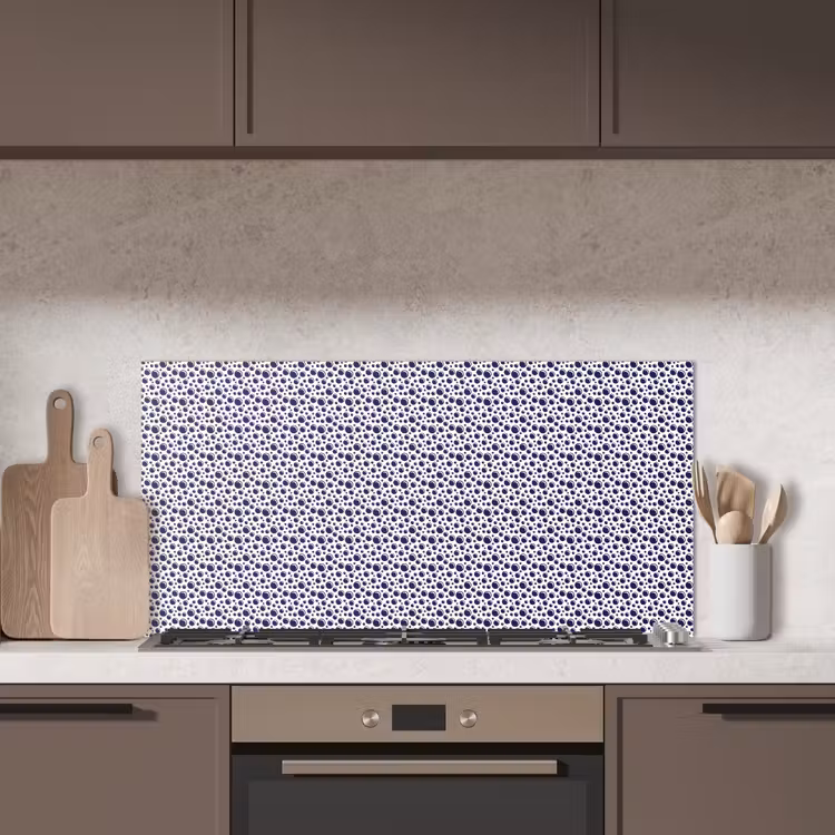 Oceaan - Bubbel - Blauw - Wit keuken achterwand spatscherm middel 899 -sfeer2