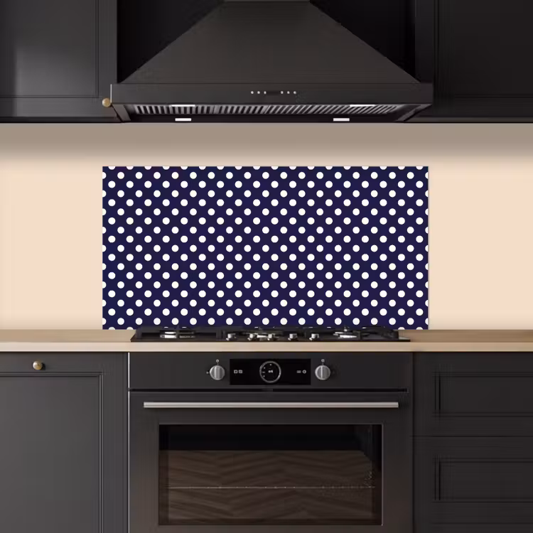 Oceaan - Stippen - Blauw - Wit keuken achterwand spatscherm middel 899 -sfeer1