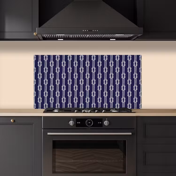 Oceaan - Touw - Blauw - Wit keuken achterwand spatscherm middel 899 -sfeer1