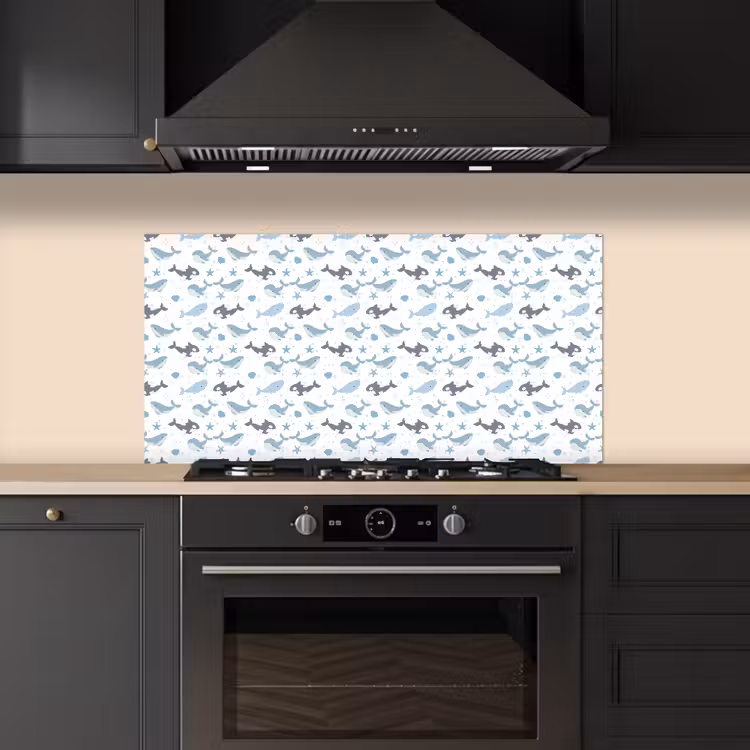 Oceaan - Walvis - Orka - Blauw keuken achterwand spatscherm middel 899 -sfeer1
