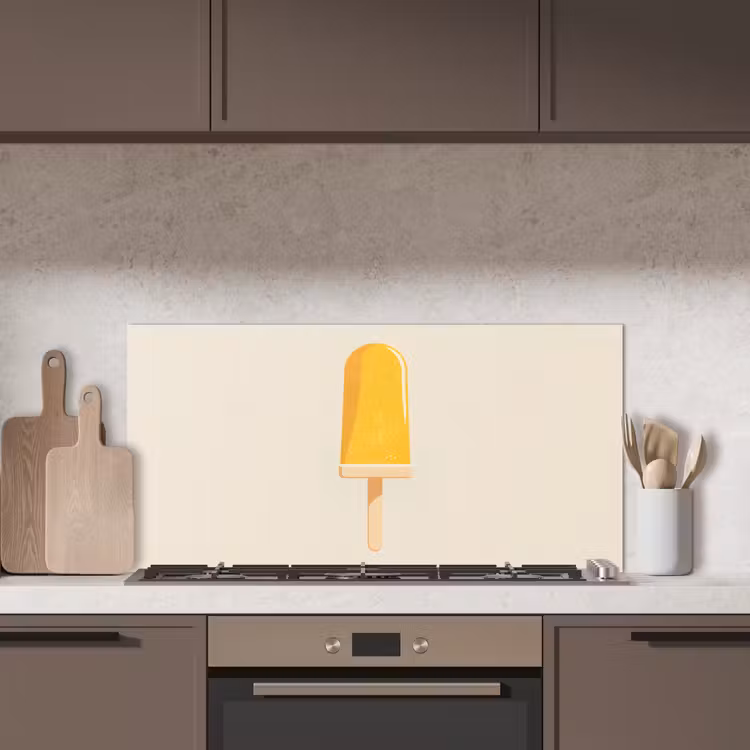 Oranje - Stokje - Waterijsje keuken achterwand spatscherm middel -sfeer2