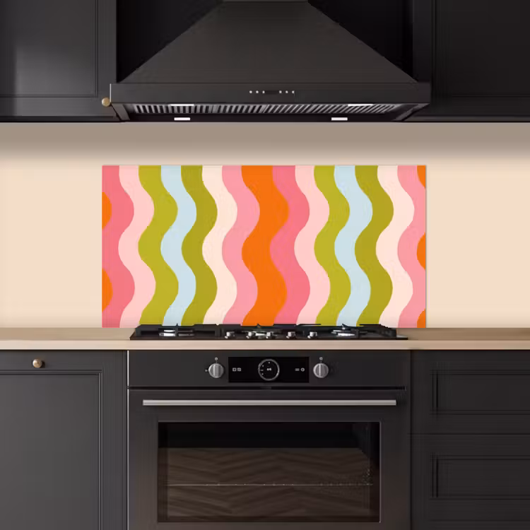 Banen - Golven - Kleurrijk - Verticaal keuken achterwand spatscherm middel -sfeer1