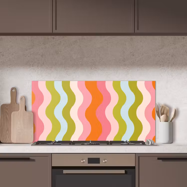 Banen - Golven - Kleurrijk - Verticaal keuken achterwand spatscherm middel -sfeer2