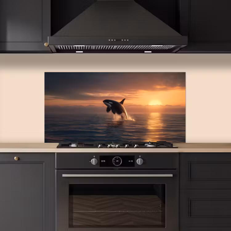 Orka - Zee - Zonsondergang keuken achterwand spatscherm middel -sfeer1